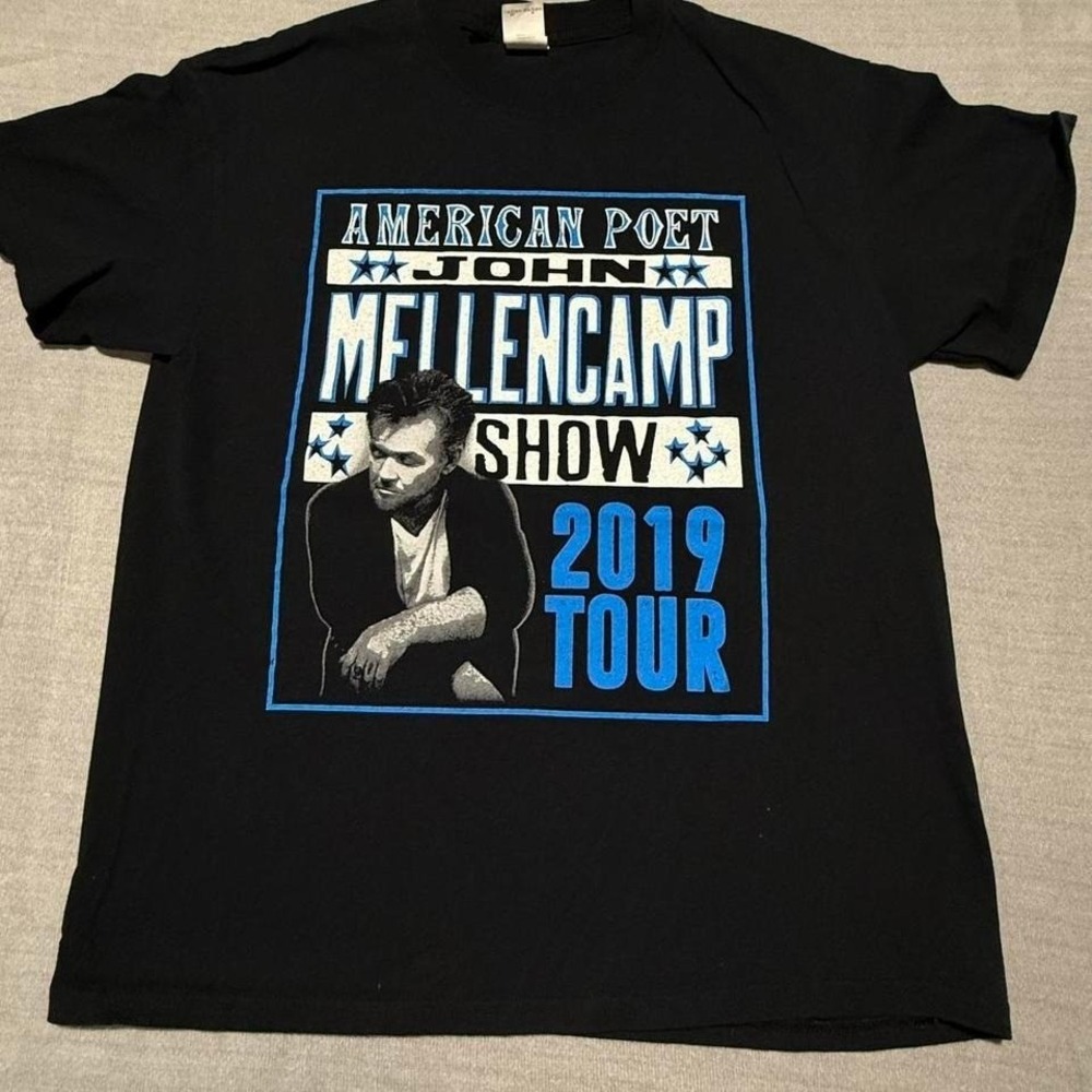 John Mellencamp 2019 American Poet‎ Tour t-shirt Large Black Graphic